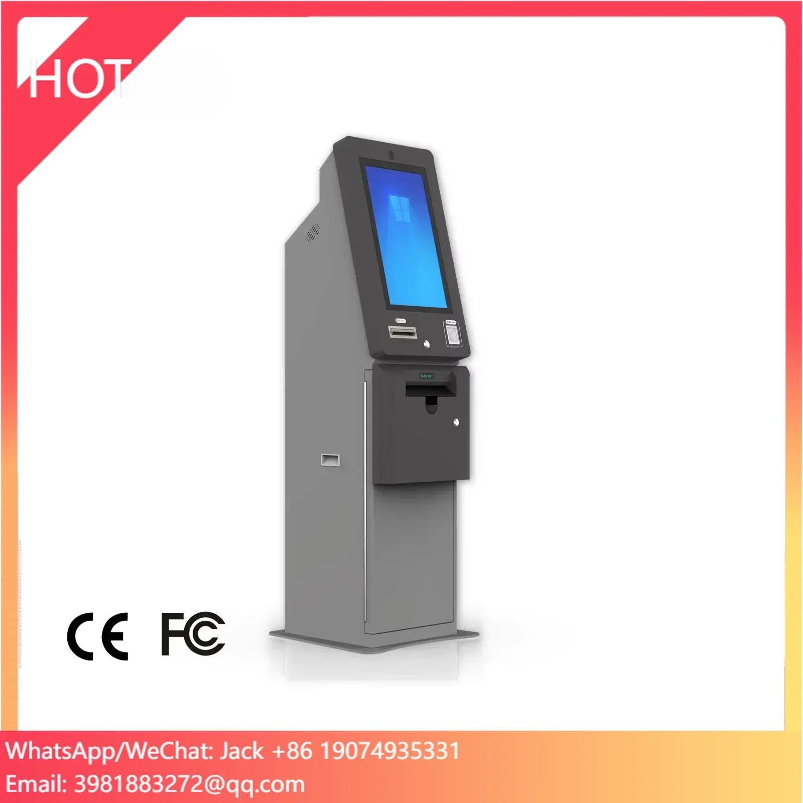 Ticket Redemption Machine - Metal ATM-kiosk ticketinwisselterminal geldinwisselmachine voor casino-attractie-vaardigheidsspelkast