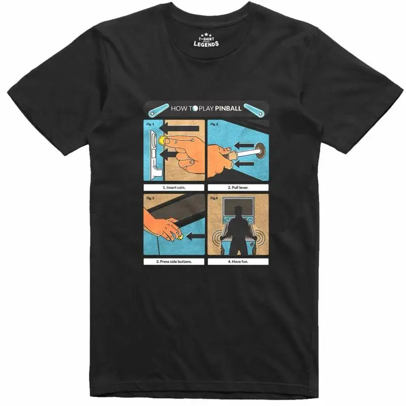 Heren T-shirt Retro Flipperkas - Pinball Machine recensie en prijs