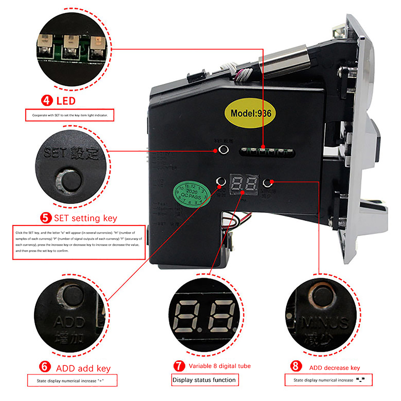 1Pc 616 Multi Coin Slot Accept - Arcade Ticket Machine recensie en prijs